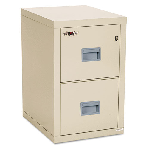 FireKing Compact Turtle Insulated Vertical File, 1-Hour Fire, 2 Legal/Letter File Drawers, Parchment, 17.75" x 22.13" x 27.75"