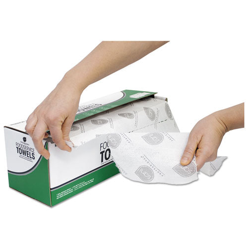 Sani Professional Dry Foodservice Kitchen Roll Towels, 1-Ply, 15 x 7.5 White, 200/Roll, 4 Roll/Carton