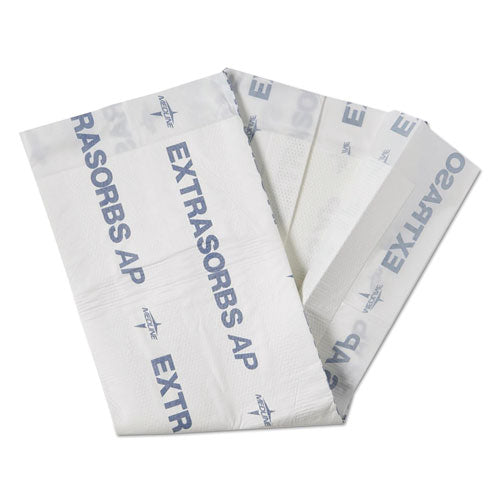 Medline Extrasorbs Air-Permeable Disposable DryPads, 30 x 36, White, 5 Pads/Pack