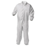 KleenGuard A35 Liquid and Particle Protection Coveralls, Zipper Front, Elastic Wrists and Ankles, White, 25/Carton