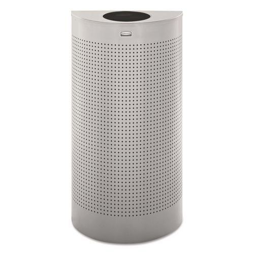 Rubbermaid Commercial Designer Line Silhouettes Waste Receptacle, 12 gal, Steel, Silver Metallic