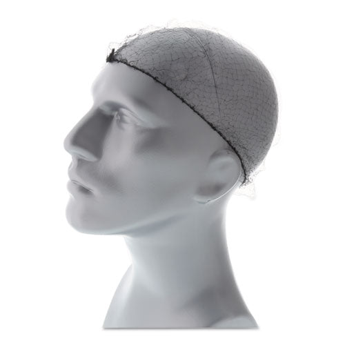 AmerCareRoyal Lightweight Latex-Free Hairnets, Nylon, 28", Black, 144/Box, 20 Boxes/Carton