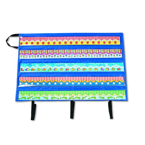 Carson-Dellosa Education Border Storage Pocket Chart, 41" x 24.5", Blue/Clear