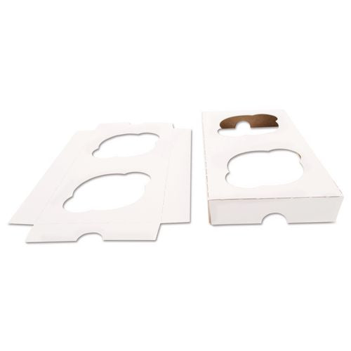 SCT Cupcake Holder Inserts, 2-Cupcake Holder, 7.88 x 3.88 x 0.88, White/Brown, Paper, 200/Carton