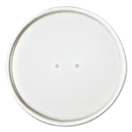 SOLO Paper Lids for Food Containers, For 32 oz Containers, Vented, 4.6" Diameter x 0.7" h, White, 25/Bag, 20 Bags/Carton