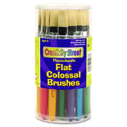 Creativity Street Colossal Brush, Natural Bristle, Flat Profile, 30/Set