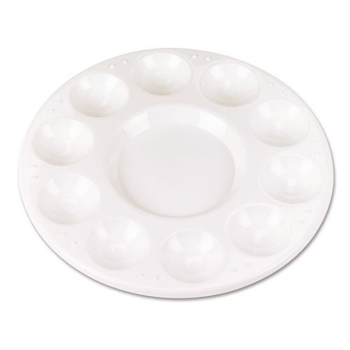Creativity Street Round Plastic Paint Trays for Classroom, White, 10/Pack