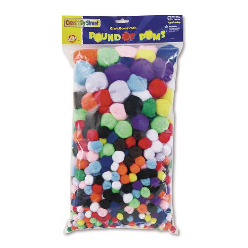 Creativity Street Pound of Poms Giant Bonus Pack, Assorted Colors, 1,000/Pack