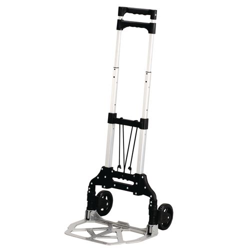 Safco Stow and Go Cart, 110 lb Capacity, 15.25 x 16 x 39, Aluminum
