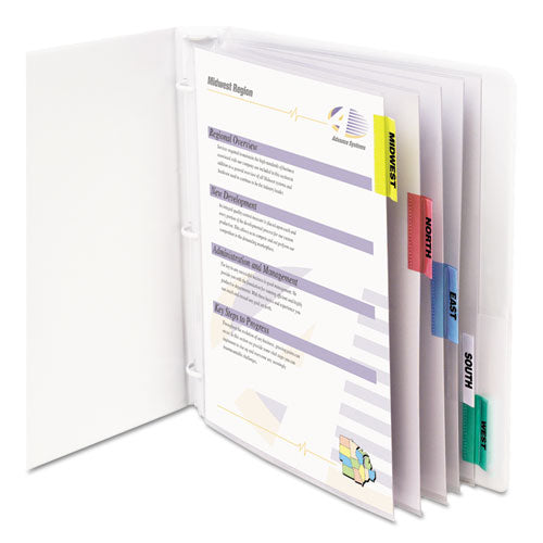 C-Line Sheet Protectors with Five Assorted Index Tabs, Heavy-Duty, Side: 3-Hole Punched, Top Load 8.5 x 11 Insert, Clear, 5/Set