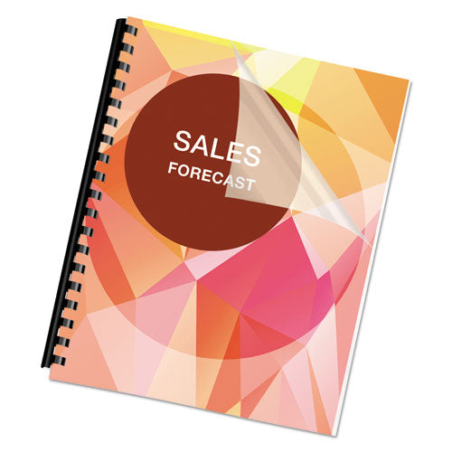 Fellowes PET Ultra Clear Binding Covers, 5 mil Plastic, Square Corners, 11 x 8.5, Gloss Clear, 100/Pack