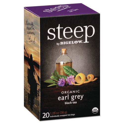 Bigelow steep Tea, Earl Grey, 1.28 oz Tea Bag, 20/Box