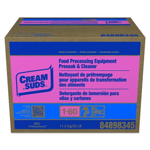Cream Suds Manual Pot and Pan Presoak and Detergent with Phosphate, Baby Powder Scent, Powder, 25 lb Box