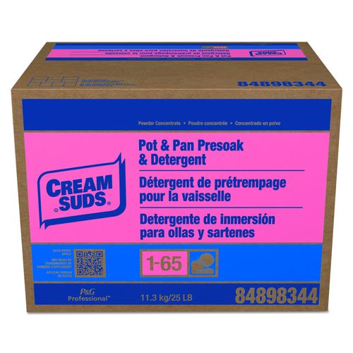 Cream Suds Manual Pot and Pan Presoak and Detergent without Phosphate, Baby Powder Scent, Powder, 25 lb Box