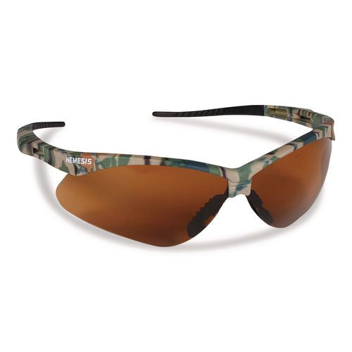 KleenGuard Nemesis Safety Glasses, Camo Half Frame, Bronze Dual Lens