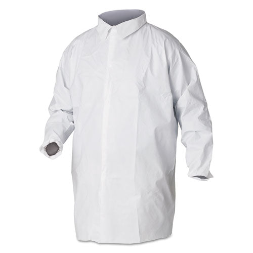 KleenGuard A40 Liquid and Particle Protection Lab Coats, Elastic Wrists, X-Large, White, 30/Carton