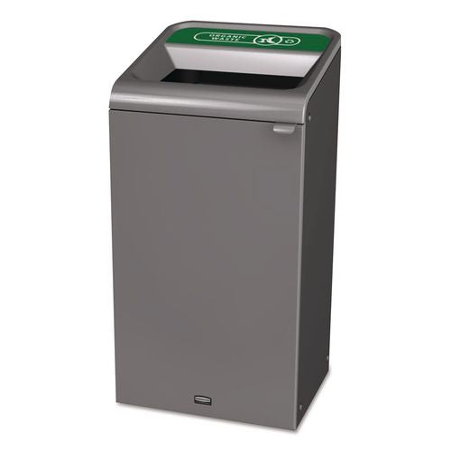 Rubbermaid Commercial Configure Indoor Recycling Waste Receptacle, Organic Waste, 23 gal, Metal, Gray