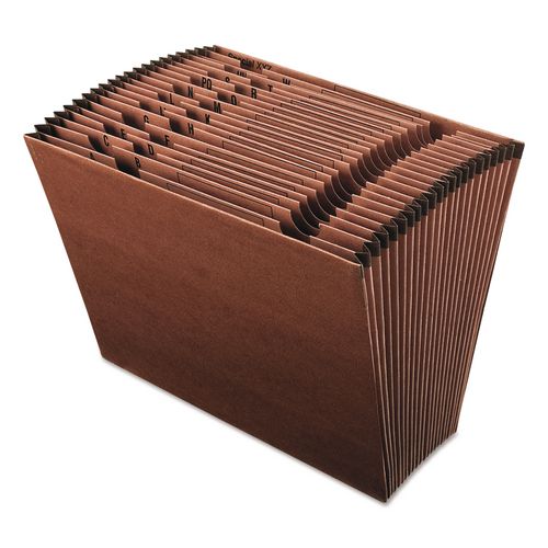 Pendaflex Earthwise by Pendaflex Recycled Indexed Expanding File, 21 Sections, 1/12-Cut Tabs, Letter Size, Red Fiber