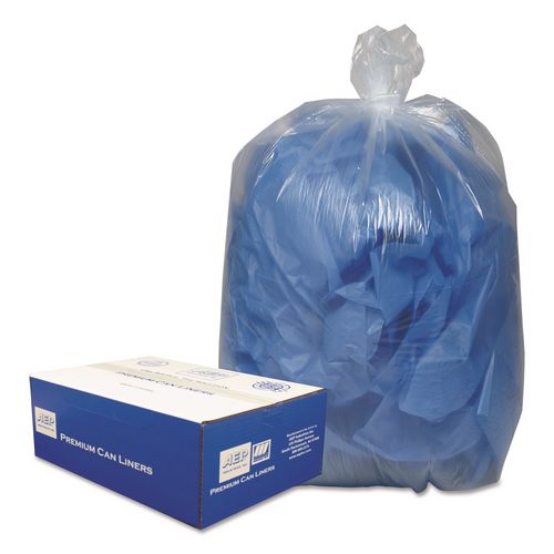 Classic Clear Linear Low-Density Can Liners, 60 gal, 0.9 mil, 38" x 58", Clear, 10 Bags/Roll, 10 Rolls/Carton