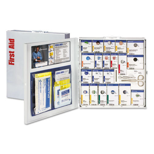 First Aid Only ANSI 2021 SmartCompliance General Business First Aid Station for 50 People, without Medication, 202 Pieces, Metal Case