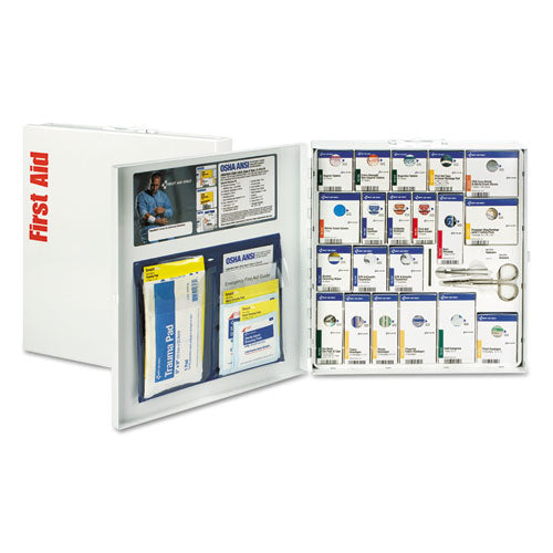 First Aid Only ANSI 2021 SmartCompliance General Business First Aid Station for 50 People, with Medication, 241 Pieces, Metal Case