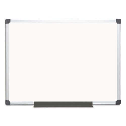 MasterVision Value Lacquered Steel Magnetic Dry Erase Board, 48" x 36", White Surface, Satin Aluminum Frame