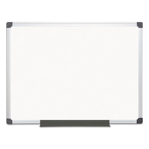 MasterVision Value Melamine Dry Erase Board, 36" x 48", White Surface, Satin Aluminum Frame