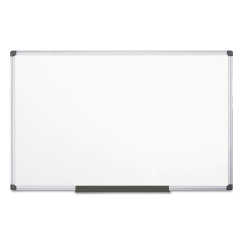 MasterVision Value Melamine Dry Erase Board, 48" x 96", White Surface, Satin Aluminum Frame