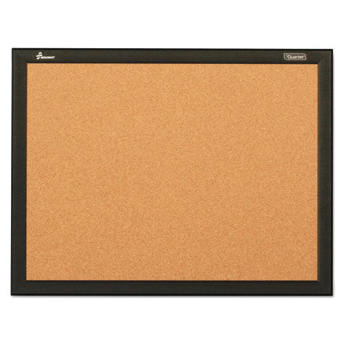 AbilityOne 7195016511284, SKILCRAFT Cork Board, 36" x 24", Natural Tan Surface, Black Aluminum Frame