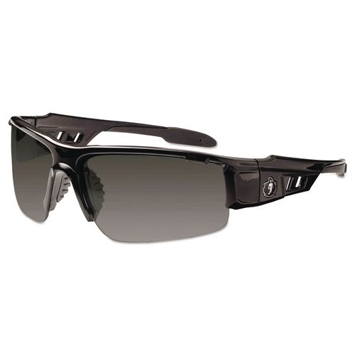 ergodyne Skullerz Dagr Safety Glasses, Black Half Frame, Smoke Single Lens