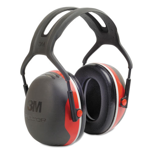 3M PELTOR X3A Over-the-Head Earmuffs, Dielectric, 28 dB NRR, Black/Red, 10/Carton