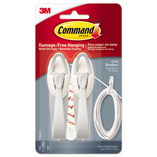 Command Cable Bundler, White, 2/Pack