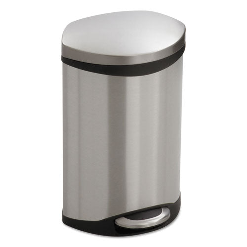 Safco Step-On Medical Receptacle, 3 gal, Steel, Stainless Steel
