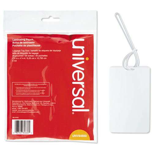 Universal Laminating Pouches, 5 mil, 2.5" x 4.25", Gloss Clear, 25/Pack
