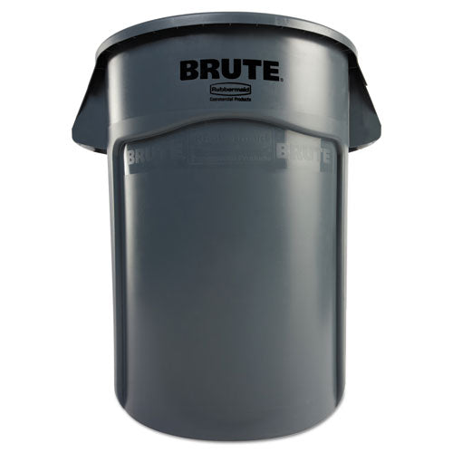 Rubbermaid Commercial Vented Round Brute Container, 44 gal., Plastic, Gray