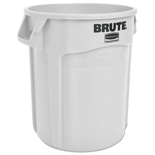 Rubbermaid Commercial Vented Round Brute Container, 20 gal, Plastic, White