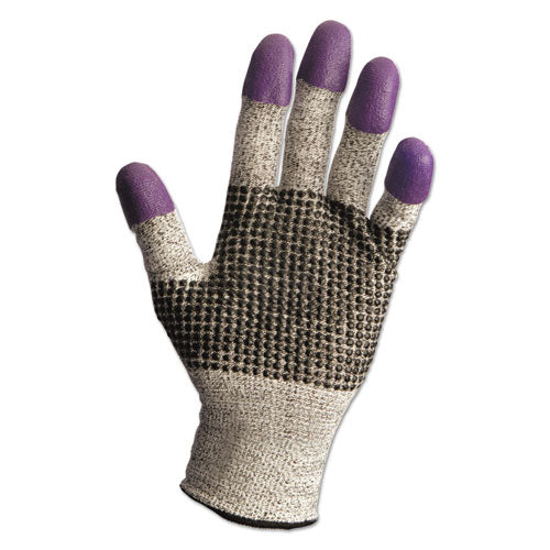 KleenGuard G60 PURPLE NITRILE Cut-Resistant Gloves, EN388: 4340, 9.06" Long, Medium (Size 8), Black/White, Pair