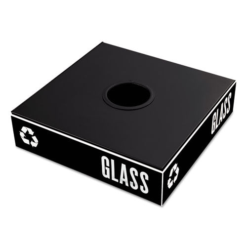 Safco Public Square Recycling Container Lid, Circular Opening, 15.25w x 15.25d x 2h, Black