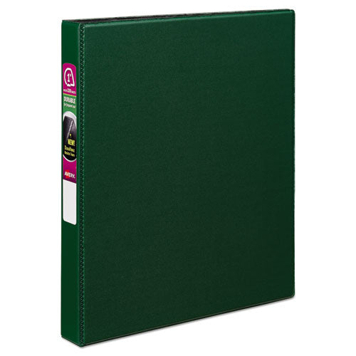 Avery Durable Non-View Binder with DuraHinge and Slant Rings, 3 Rings, 1" Capacity, 11 x 8.5, Green