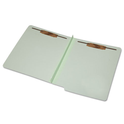 AbilityOne 7530015907105, SKILCRAFT End Tab Classification Folders, Expands 2", 2 Fasteners, Letter Size, Light Green, 25/Box