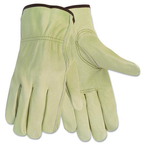 MCR Safety Economy Leather Drivers Gloves, Gunn Cut, Keystone Thumb, Medium, Beige, Pair
