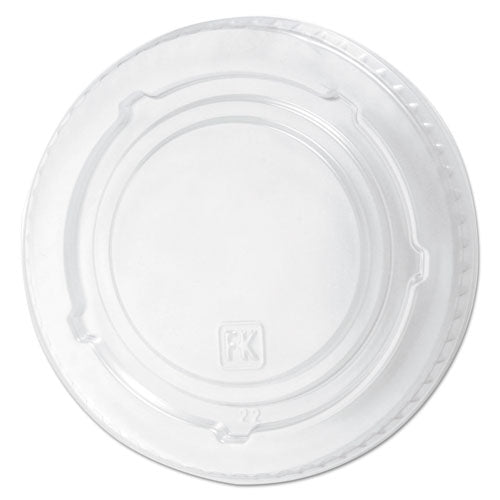 Fabri-Kal Kal-Clear/Nexclear Drink Cup Lids, Flat Lid with No Slot, Fits 12 oz to 20 oz Cold Cups, Plastic, Clear, 1,000/Carton