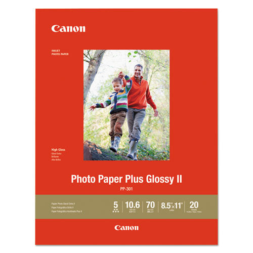 Canon Photo Paper Plus Glossy II, 10.6 mil, 8.5 x 11, Glossy White, 20/Pack