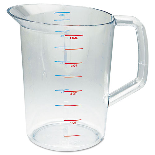Rubbermaid Commercial Bouncer Measuring Cup, 4 qt, Plastic, Clear