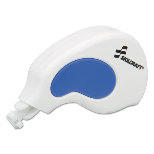 AbilityOne 7510013900717, SKILCRAFT Correction Tape, Non-Refillable, 0.2" x 32.81 ft, White Tape, White/Blue Dispenser