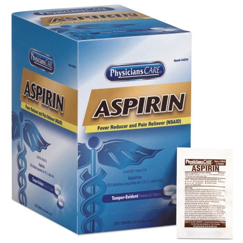 PhysiciansCare Aspirin Tablets, 250/Box