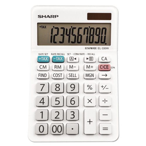 Sharp EL-330WB Desktop Calculator, 10-Digit LCD