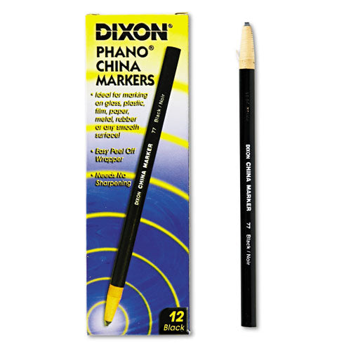 Dixon China Marker, Black, Dozen