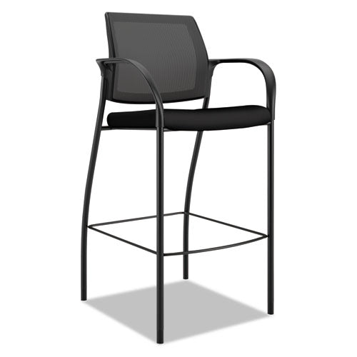 HON Ignition 2.0 Ilira-Stretch Mesh Back Cafe Height Stool, Supports Up to 300 lb, 31" High Seat, Black Seat/Back, Black Base