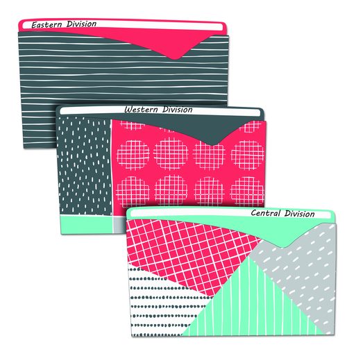 C-Line Write-On Fashion Poly File Jackets, Straight-Tab, Letter Size, Assorted Colors, 6/Pack
